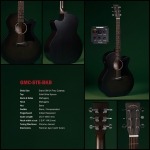 Sigma akusztikus gitár elektronikával, fekete burst