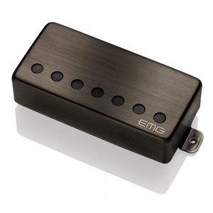 Humbucking gitár pickup, 7 húroshoz, szálhúzott fekete króm