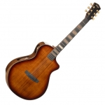 Cort akusztikus gitár, oldalsó hanglyukakkal, Fishman elektronikával, félkemény tokkal, Tobacco Sunburst