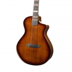 Cort akusztikus gitár, oldalsó hanglyukakkal, Fishman elektronikával, félkemény tokkal, Tobacco Sunburst