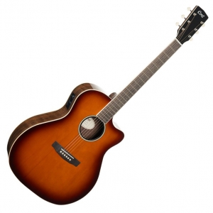 Cort akusztikus gitár elektronikával, Carlo Walnut, Sunburst - elérhető 2026 júliusa után